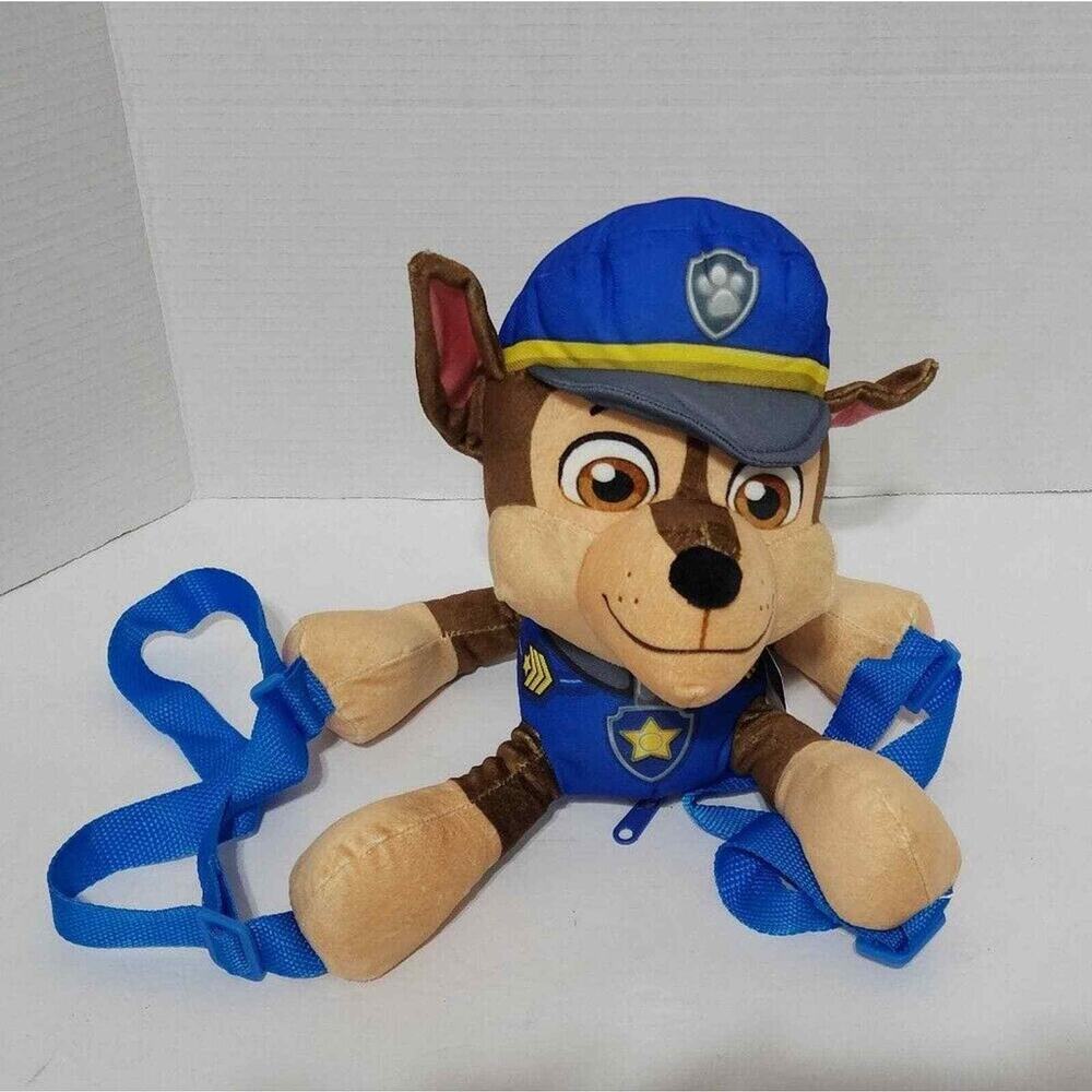 Paw Patrol Chase Plush Backpack Blue Police Dog Adjustable Nickelodeon NWT